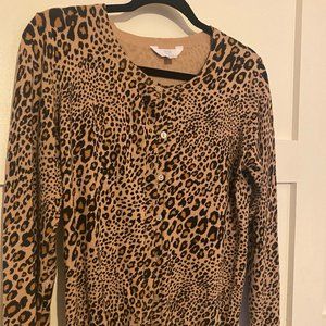 Animal Print Fine Knit Cardigan